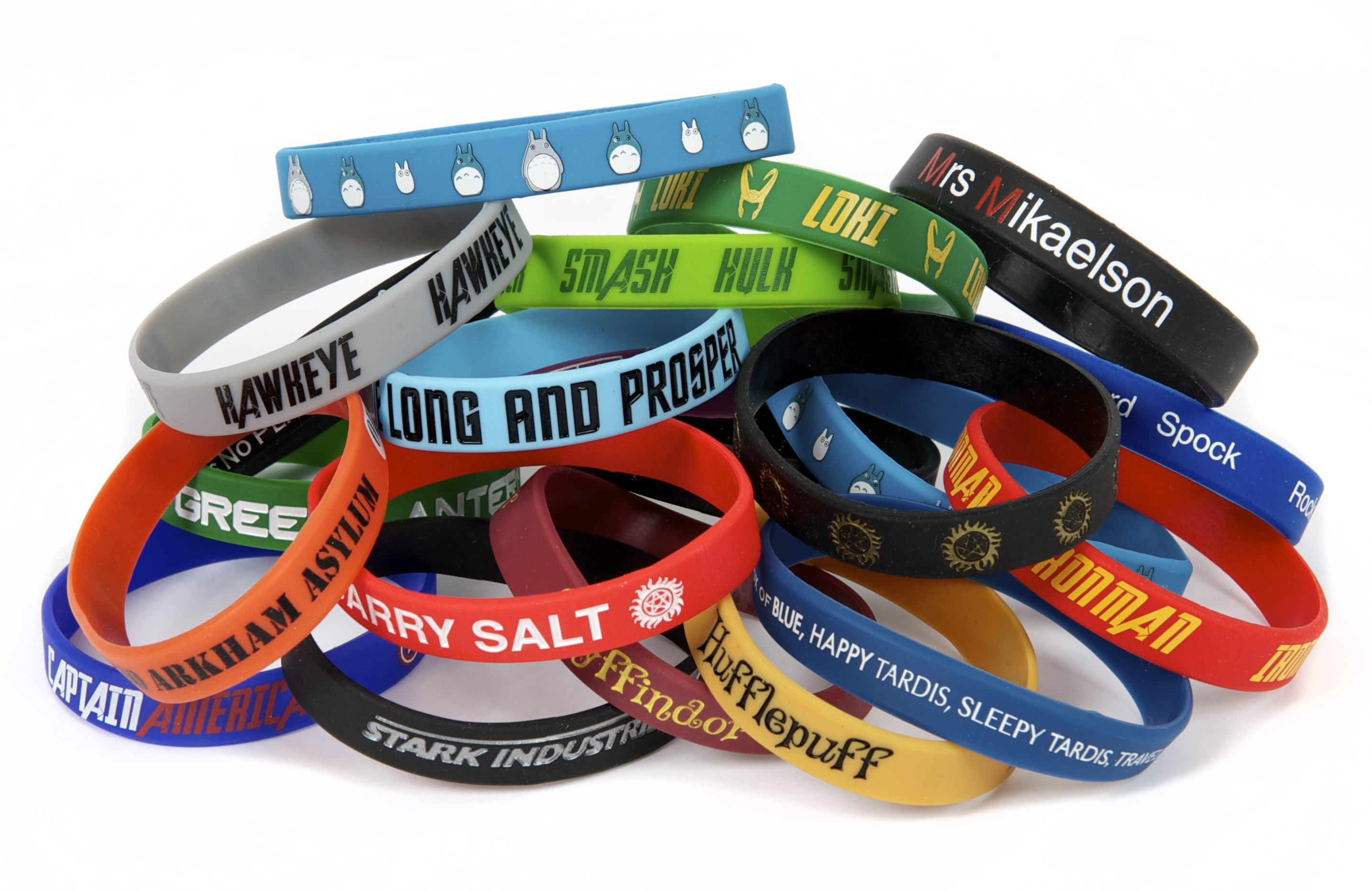 variety of wristbands